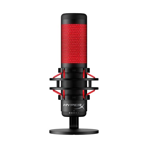 HyperX QuadCast – Standalone USB Mikrofon mit umfangreichen Funktionen für Streamer Gamer, Schwarz von HyperX