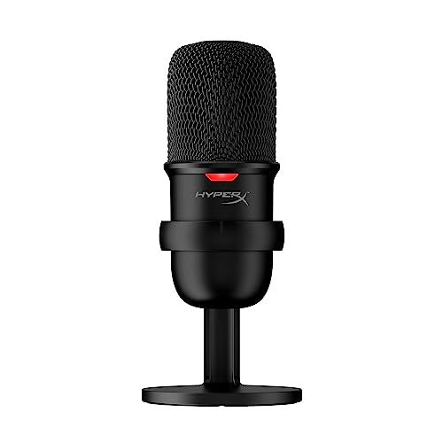 HyperX SoloCast – USB-Kondensator-Gaming-Mikrofon, für PC, PS4 und Mac, Tap-to-Mute Sensor, Kardioid Richtcharakteristik, Gaming, Streaming, Podcasts, Twitch, YouTube, Discord, Schwarz von HyperX