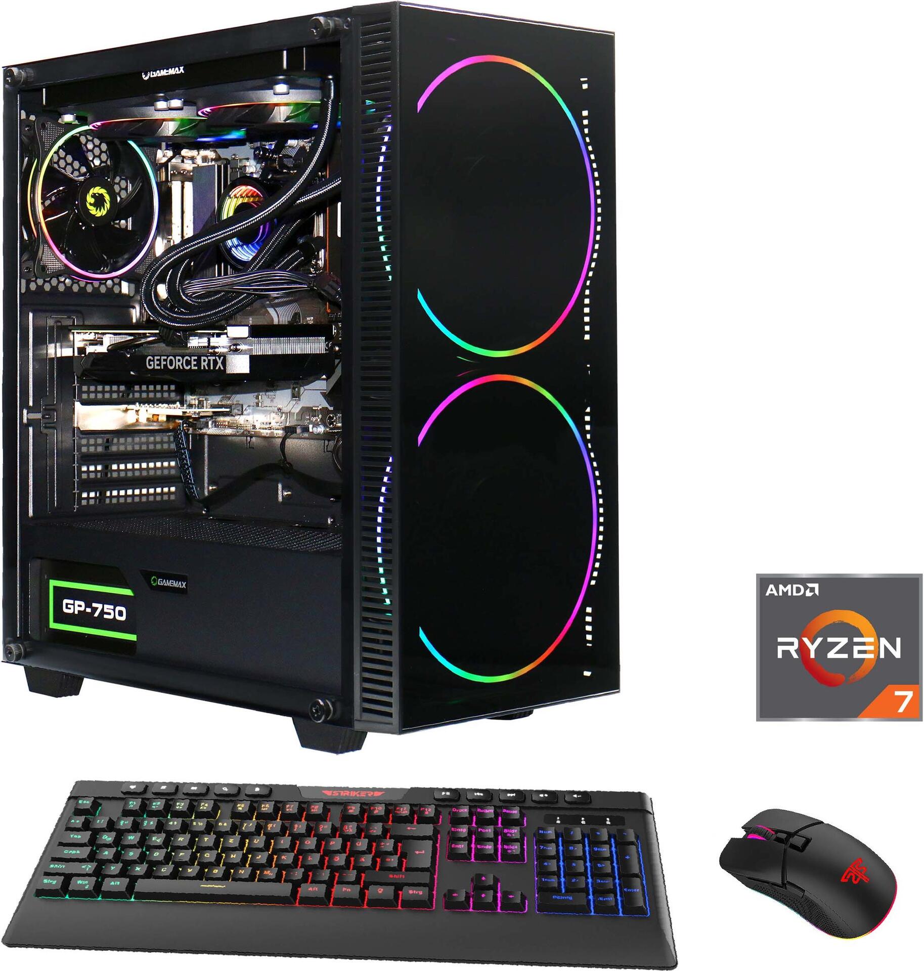 Hyrican Gamemax Black Hole 7195 AMD Ryzen 7 7700X 16 GB DDR5-SDRAM 1 TB SSD NVIDIA GeForce RTX 4060 Ti Windows 11 Home Midi Tower PC Schwarz (PCK07195) von Hyrican