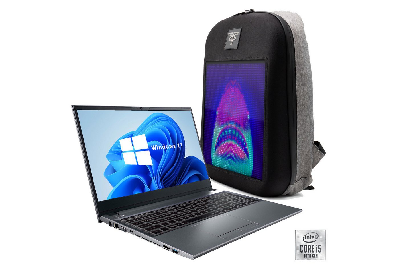 Hyrican NOT01699 Notebook (39,62 cm/15,6 Zoll, Intel Core i5 Intel Core i5-10210U, UHD Graphics, 1000 GB SSD, inkl. LED Laptop Rucksack, Polyester+ LED-panel, schwarz) von Hyrican