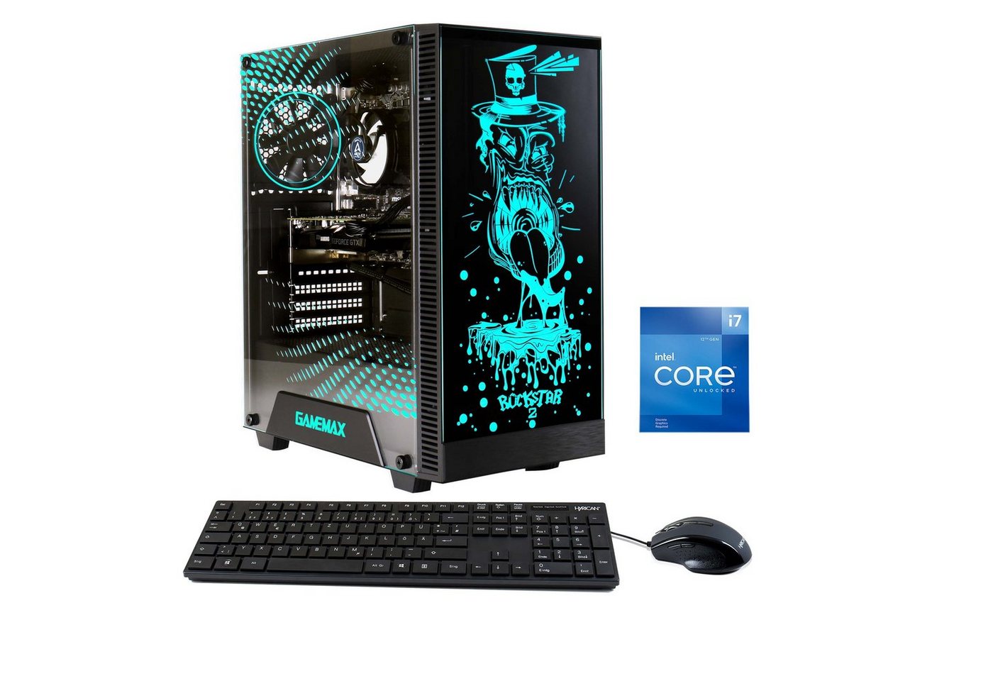 Hyrican Rockstar 6830 Gaming-PC (Intel® Core i7 12700F, RTX 3080, 16 GB RAM, 1000 GB SSD, Luftkühlung, Windows 11) von Hyrican