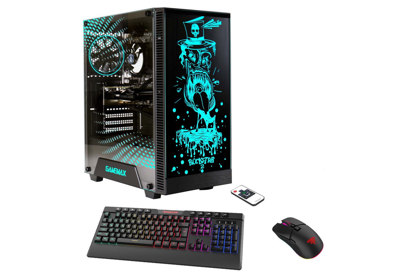 Hyrican Rockstar 7318 Gaming-PC (AMD Ryzen 7 5700X, RTX 4060, 32 GB RAM, 2000 GB SSD, Luftkühlung, PCIe SSD Gen4, Windows 11) von Hyrican