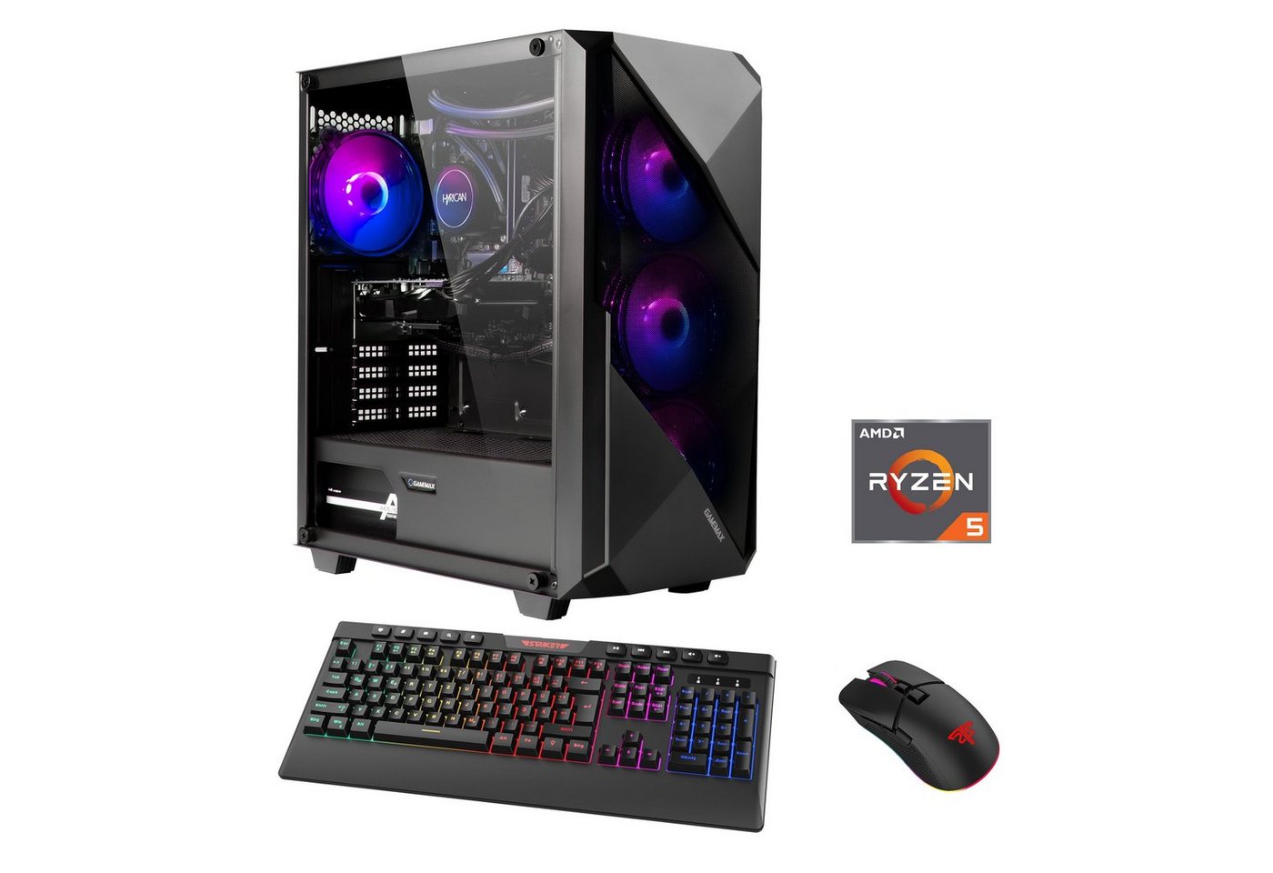 Hyrican Striker 7171 Gaming-PC (AMD Ryzen 5 5500, RTX 4060, 16 GB RAM, 1000 GB SSD, Wasserkühlung, Windows 11) von Hyrican