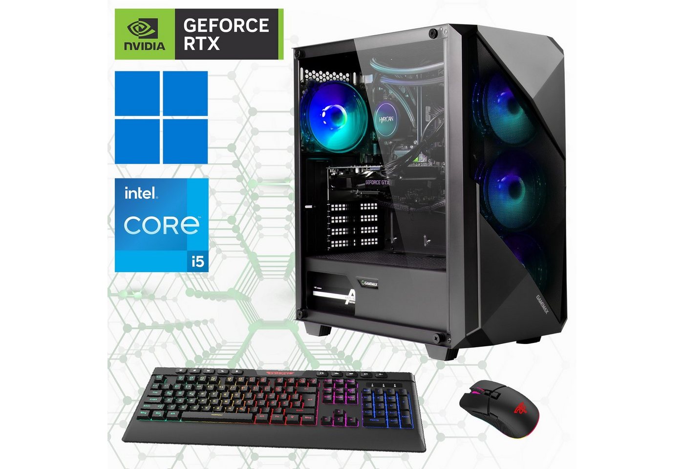 Hyrican Striker 7212 Gaming-PC (Intel® Core i5 14400F, RTX 4070 Super, 32 GB RAM, 2000 GB SSD, Wasserkühlung, DDR5-RAM, PCIe SSD Gen4, Windows 11) von Hyrican