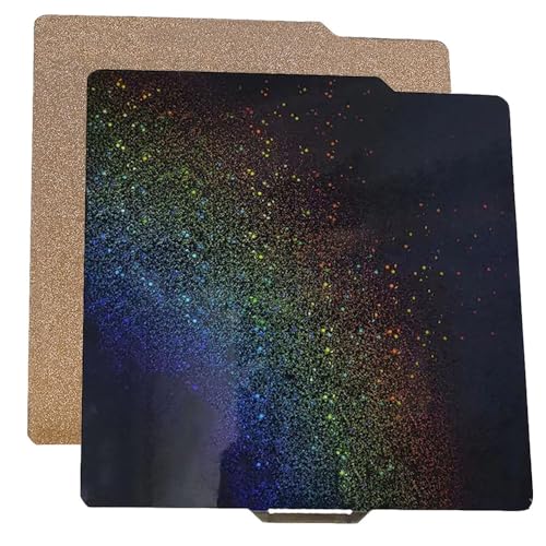 HysiPrui 257.5x257.5mm 3D Drucker X1/X1C/P1P/P1S/A1 Build Plate Doppelseitige strukturierte Oberfläche PEI und glattes PEY Blatt Bauplatte Flexible Federstahl Hot Bed Matte mit Standortloch von HysiPrui