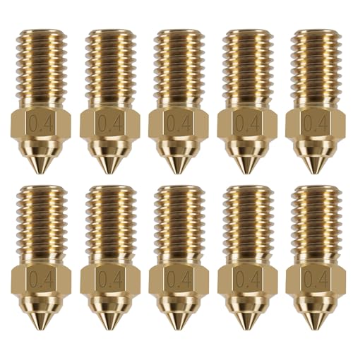 HysiPrui 3D-Drucker-Extruder 0,4 mm Düsen-Set – inklusive 10 Düsen aus Messing, hohe Temperatur und Verschleißfestigkeit für Elego Neptune 4/Neptune 4 Pro von HysiPrui