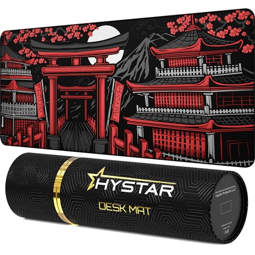 Hystar Erweitertes Gaming-Mauspad, 5 mm dick, wasserdichte Oberfläche, glattes Polyestergewebe und Unterseite aus Naturkautschuk, Zen (XXL 91,4 x 40,6 cm) von Hystar