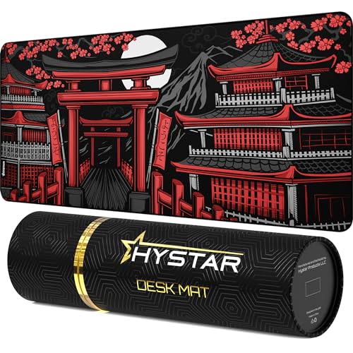 Hystar Erweitertes Gaming-Mauspad, 5 mm dick, wasserdichte Oberfläche, glattes Polyestergewebe und Unterseite aus Naturkautschuk, Zen (XXL 91,4 x 40,6 cm) von Hystar