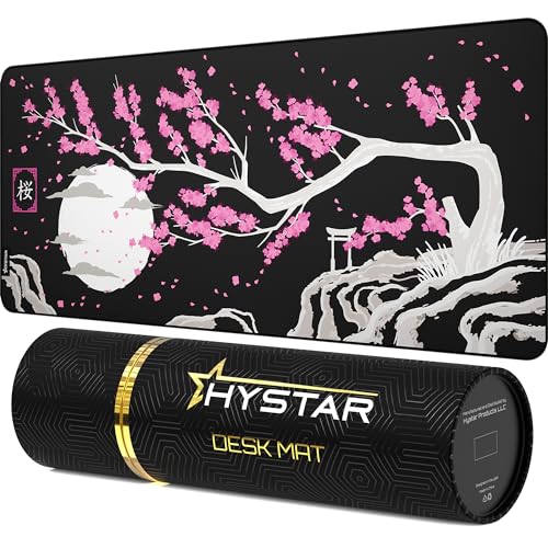 Hystar Erweitertes Gaming-Mauspad, XXL, 91,4 x 40,6 cm, 5 mm Dicke, wasserdichte Oberfläche, glattes Polyestergewebe und Unterseite aus Naturkautschuk, Sakura Dark Hystar Erweitertes Gaming-Mauspad, XXL, 91,4 x 40,6 cm, 5 mm Dicke, wasserdichte Oberfläche, glattes Polyestergewebe und Unterseite aus Naturkautschuk, Sakura Dark von Hystar