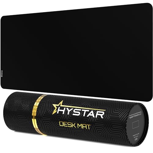 Hystar Erweitertes Gaming-Mauspad, XXL, 91,4 x 40,6 cm, 5 mm dick, wasserdichte Oberfläche, glattes Polyestergewebe und Unterseite aus Naturkautschuk, klassisches Schwarz Hystar Erweitertes Gaming-Mauspad, XXL, 91,4 x 40,6 cm, 5 mm dick, wasserdichte Oberfläche, glattes Polyestergewebe und Unterseite aus Naturkautschuk, klassisches Schwarz von Hystar