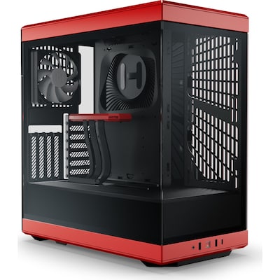 HYTE Y40 Red Black ATX Midi Tower Gaming Gehäuse rot/schwarz, Seitenfenster von Hyte