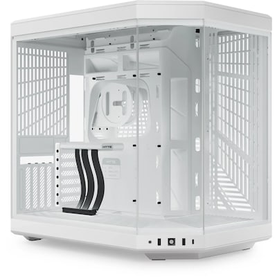 HYTE Y70 Zweikammer ATX Midi Tower Gaming Gehäuse Schneeweiß mit Glasfenster von Hyte