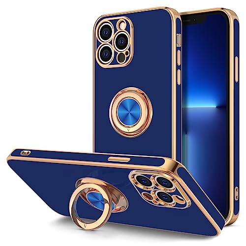 Hython Hülle für iPhone 13 Pro Hülle mit Ring Ständer, 360° Drehbarer Ringhalter Magnetischer Kickstand, Plating Rose Gold Weich TPU Bumper Kameraschutz Stoßfest Schutzhülle Handyhüllen Cover, Blau Hython Hülle für iPhone 13 Pro Hülle mit Ring Ständer, 360° Drehbarer Ringhalter Magnetischer Kickstand, Plating Rose Gold Weich TPU Bumper Kameraschutz Stoßfest Schutzhülle Handyhüllen Cover, Blau von Hython