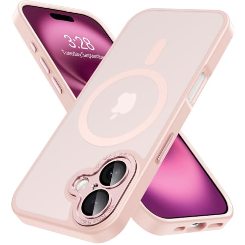 Hython Magnetische Schutzhülle für iPhone 16, mit Kameraobjektivschutz, durchscheinend, matt, kompatibel mit MagSafe; dünne, schlanke, stoßfeste Stoßstangen-Schutzhülle für Damen und Herren, Frosted Hython Magnetische Schutzhülle für iPhone 16, mit Kameraobjektivschutz, durchscheinend, matt, kompatibel mit MagSafe; dünne, schlanke, stoßfeste Stoßstangen-Schutzhülle für Damen und Herren, Frosted von Hython