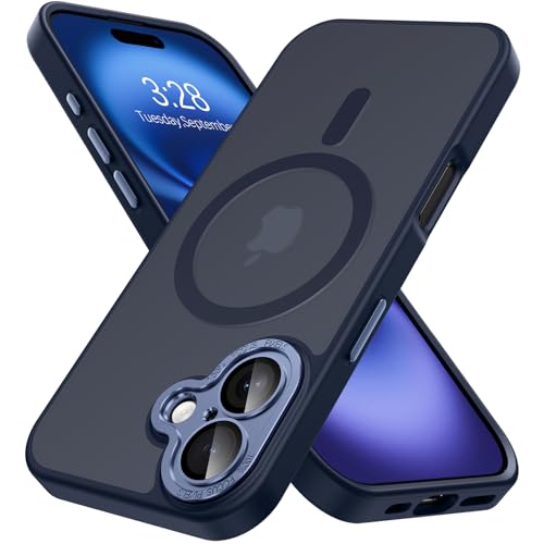 Hython Magnetische Schutzhülle für iPhone 16, mit Kameraobjektivschutz, durchscheinend, matt, kompatibel mit MagSafe; dünne, schlanke, stoßfeste Stoßstangen-Schutzhülle für Damen und Herren Hython Magnetische Schutzhülle für iPhone 16, mit Kameraobjektivschutz, durchscheinend, matt, kompatibel mit MagSafe; dünne, schlanke, stoßfeste Stoßstangen-Schutzhülle für Damen und Herren von Hython