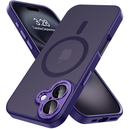Hython Magnetische Schutzhülle für iPhone 16 Plus, mit Kameraobjektivschutz, durchscheinend, matt, kompatibel mit MagSafe, dünn, schlank, stoßfest, Stoßfänger-Schutzhülle für Damen und Herren Hython Magnetische Schutzhülle für iPhone 16 Plus, mit Kameraobjektivschutz, durchscheinend, matt, kompatibel mit MagSafe, dünn, schlank, stoßfest, Stoßfänger-Schutzhülle für Damen und Herren von Hython