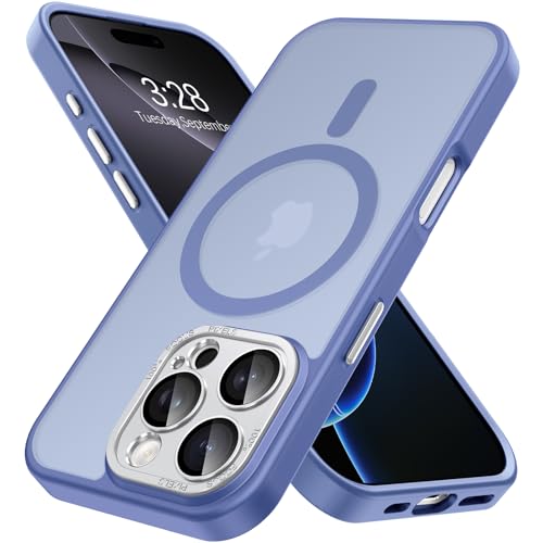 Hython Magnetische Schutzhülle für iPhone 16 Pro, mit Kameraobjektivschutz, lichtdurchlässig, matt, kompatibel mit MagSafe, dünn, dünn, stoßfest, Stoßfänger-Schutzhülle für Damen und Herren, Hellblau Hython Magnetische Schutzhülle für iPhone 16 Pro, mit Kameraobjektivschutz, lichtdurchlässig, matt, kompatibel mit MagSafe, dünn, dünn, stoßfest, Stoßfänger-Schutzhülle für Damen und Herren, Hellblau von Hython