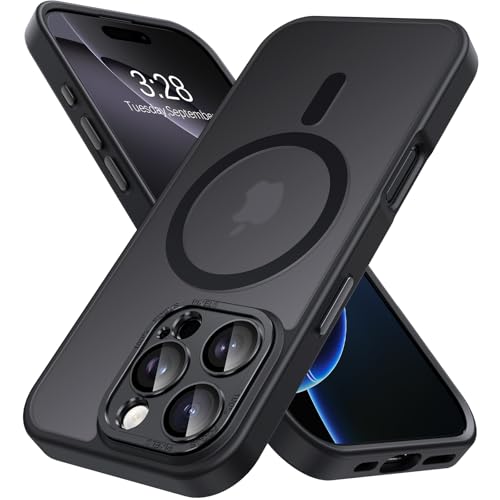 Hython Magnetische Schutzhülle für iPhone 16 Pro Max, mit Kameraobjektivschutz, durchscheinend, matt, kompatibel mit MagSafe, dünn, schlank, stoßfest, Stoßfänger-Schutzhülle für Damen und Herren Hython Magnetische Schutzhülle für iPhone 16 Pro Max, mit Kameraobjektivschutz, durchscheinend, matt, kompatibel mit MagSafe, dünn, schlank, stoßfest, Stoßfänger-Schutzhülle für Damen und Herren von Hython