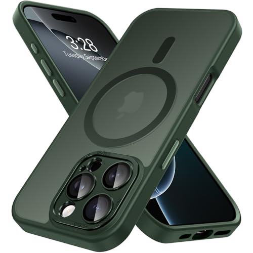 Hython Magnetische Schutzhülle für iPhone 16 Pro Max, mit Kameraobjektivschutz, durchscheinend, matt, kompatibel mit MagSafe, dünn, schlank, stoßfest, Stoßfänger-Schutzhülle für Damen und Herren Hython Magnetische Schutzhülle für iPhone 16 Pro Max, mit Kameraobjektivschutz, durchscheinend, matt, kompatibel mit MagSafe, dünn, schlank, stoßfest, Stoßfänger-Schutzhülle für Damen und Herren von Hython