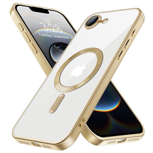 Hython Magnetische transparente Schutzhülle für iPhone 16e, mit Kameraobjektivschutz, kompatibel mit MagSafe, luxuriöse, beschichtete Kanten, schlanke, weiche TPU-Hülle, Schutzhülle für iPhone 16e 6,1 Hython Magnetische transparente Schutzhülle für iPhone 16e, mit Kameraobjektivschutz, kompatibel mit MagSafe, luxuriöse, beschichtete Kanten, schlanke, weiche TPU-Hülle, Schutzhülle für iPhone 16e 6,1 von Hython