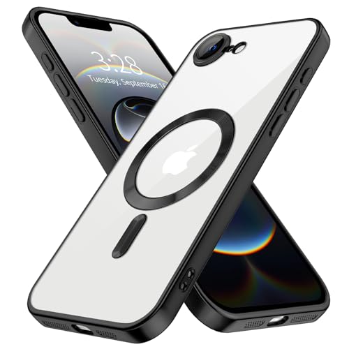 Hython Magnetische transparente Schutzhülle für iPhone 16e, mit Kameraobjektivschutz, kompatibel mit MagSafe, luxuriöse, dünne weiche TPU-Hülle, Schutzhülle für iPhone 16e 6,1 Zoll, mattschwarz Hython Magnetische transparente Schutzhülle für iPhone 16e, mit Kameraobjektivschutz, kompatibel mit MagSafe, luxuriöse, dünne weiche TPU-Hülle, Schutzhülle für iPhone 16e 6,1 Zoll, mattschwarz von Hython