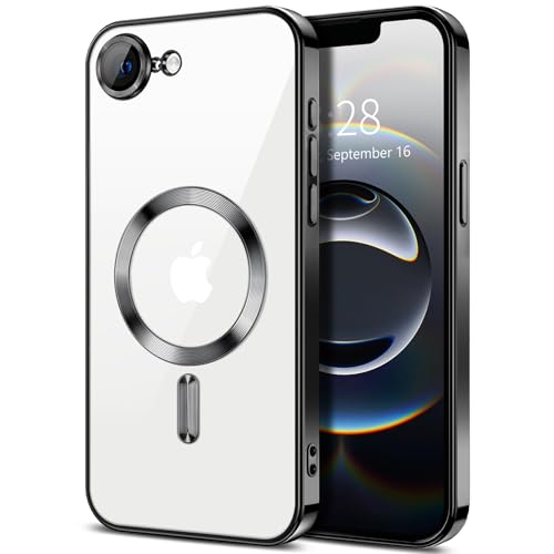 Hython Magnetische transparente Schutzhülle für iPhone 16e, mit Kameraobjektivschutz, kompatibel mit MagSafe, luxuriöse, flache und weiche TPU-Hülle, Schutzhülle für iPhone 16e 6,1 Zoll, Schwarz Hython Magnetische transparente Schutzhülle für iPhone 16e, mit Kameraobjektivschutz, kompatibel mit MagSafe, luxuriöse, flache und weiche TPU-Hülle, Schutzhülle für iPhone 16e 6,1 Zoll, Schwarz von Hython