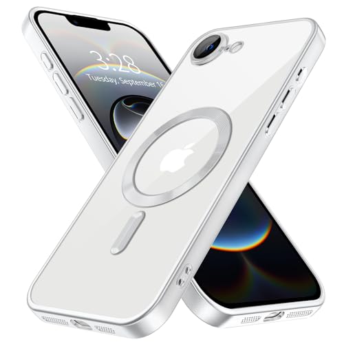 Hython Magnetische transparente Schutzhülle für iPhone 16e mit Kameraobjektivschutz, kompatibel mit MagSafe, luxuriöse, beschichtete Kanten, schlanke, weiche TPU-Hülle, Schutzhülle für iPhone 16e 6,1 Hython Magnetische transparente Schutzhülle für iPhone 16e mit Kameraobjektivschutz, kompatibel mit MagSafe, luxuriöse, beschichtete Kanten, schlanke, weiche TPU-Hülle, Schutzhülle für iPhone 16e 6,1 von Hython