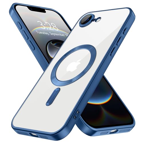 Hython Magnetische transparente Schutzhülle für iPhone 16e mit Kameraobjektivschutz, kompatibel mit MagSafe, luxuriöse, flache und weiche TPU-Schutzhülle, für iPhone 16e 6,1 Zoll, mattes Tiefblau Hython Magnetische transparente Schutzhülle für iPhone 16e mit Kameraobjektivschutz, kompatibel mit MagSafe, luxuriöse, flache und weiche TPU-Schutzhülle, für iPhone 16e 6,1 Zoll, mattes Tiefblau von Hython