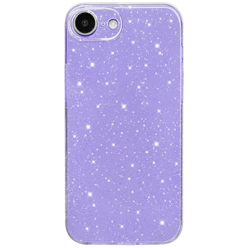 Hython Schutzhülle für iPhone 16e, Glitzer, niedlich, glitzernd, glänzend, glitzernd, 15,5 cm (6,1 Zoll), dünn, schmale Passform, weicher TPU-Stoßdämpfer, stoßfest, Gummi-Schutzhülle für Damen von Hython