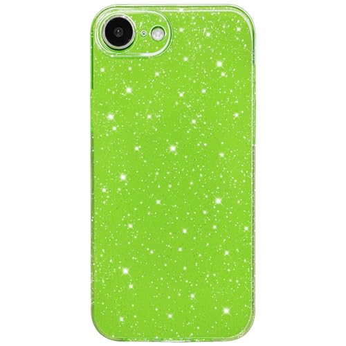 Hython Schutzhülle für iPhone 16e, Glitzer, niedlich, glitzernd, glänzend, glitzernd, 15,5 cm (6,1 Zoll), dünn, schmale Passform, weicher TPU-Stoßdämpfer, stoßfest, Gummi-Schutzhülle für Damen von Hython