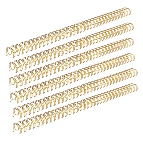 1/2in 34 Doppeldrahtbindungsringe, Nylon -beschichtetes Eisendraht, 100 Blechkapazität, Berichte, Geschenke, A4 70g (GOLD) von Hyuduo
