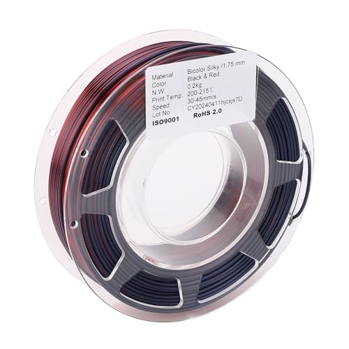 3D -Drucker -PLA -Filament 1,75 Mm, Seidenschwarzer Rotes 3D -Drucker -Pla -Filament 1,75 Mm 0,02 Mm 1 Kg Spule Ausgezeichnete Performance Wunderschöne Thermoplastikfilament von Hyuduo