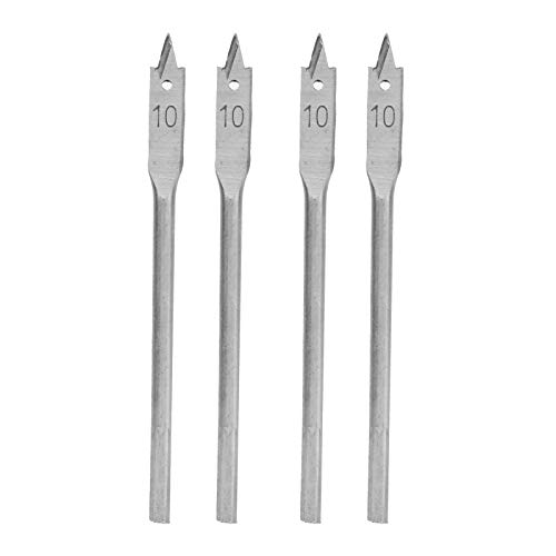 4Pcs Flacher Holzbohrer-Set, Holzbearbeitungs-Flachbohrloch-Öffner Kohlenstoffstahl 3-Punkt-Holzbearbeitungs-Bohrwerkzeug 10mm Lochsäge von Hyuduo