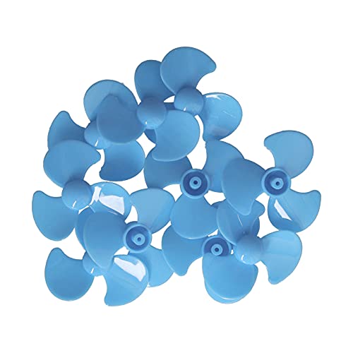 ABS-Propeller, 10 Stück, 50 Mm, 3-Blatt-Propeller, ABS-Kunststoff, Drehende, Stoßfeste Propeller, Ersatz-DIY-Spielzeugautomodell, 3-Blatt-Propeller (Blau) von Hyuduo