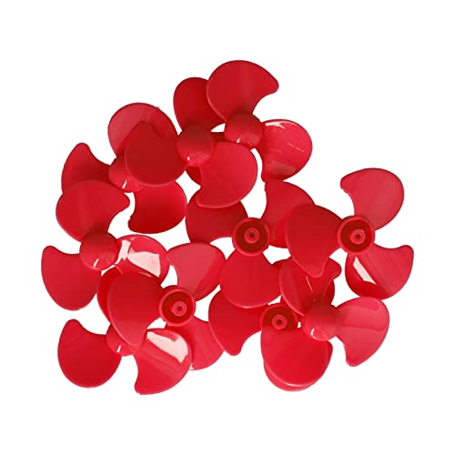 ABS-Propeller, 10 Stück, 50 Mm, 3-Blatt-Propeller, ABS-Kunststoff, Drehende, Stoßfeste Propeller, Ersatz-DIY-Spielzeugautomodell, 3-Blatt-Propeller (Rot) von Hyuduo