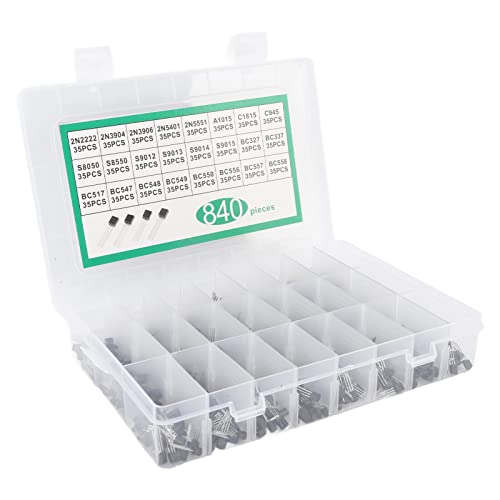 Dioden-Kit, 840-teiliges Transistor-Sortiment-Kit, 24-wertige PNP-NPN-Transistoren, Allzweck-Transistor-Sortiment-Kit, Bjt Dioden-Kit, 840-teiliges Transistor-Sortiment-Kit, 24-wertige PNP-NPN-Transistoren, Allzweck-Transistor-Sortiment-Kit, Bjt von Hyuduo