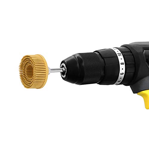 Emery Abrasive Borstenscheibenbürste Zum Entfernen und Polieren von Rost, Geeignet für Elektrische Bohrer, Grünes 50# Grit, 2 -Zoll -Borstenpolierbürste für Metallfinishing (YELLOW) von Hyuduo