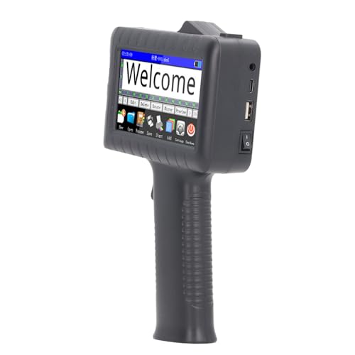 Hyuduo Handheld-Tintenstrahldrucker, HD-LED-Touchscreen, Handheld-Drucker, Unterstützt Verschiedene Schriftarten und Mehrere Sprachen Zum Drucken von Text und Etiketten von Hyuduo