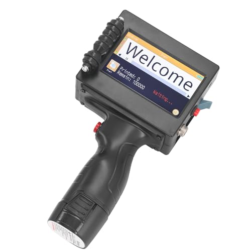 Hyuduo Handheld-Tintenstrahldrucker, LED-Touchscreen, Handdrucker, Tragbare Codiermaschine Zum Drucken von Text, Etiketten, Barcodes (EU-Stecker) von Hyuduo