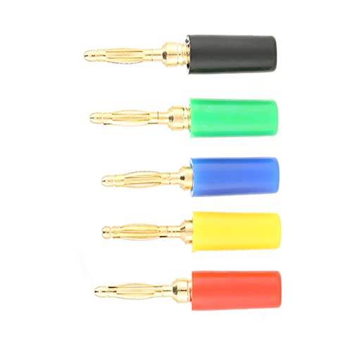 Hyuduo Lautsprecherverstärker Bananen -Stecker -Jack Testsonden Anschlusssignalübertragung 20 PCs 2mm Messing Rot Grün Gelbblau Schwarz von Hyuduo
