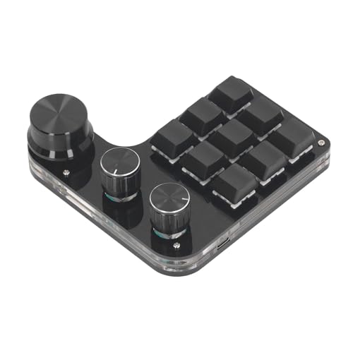 Hyuduo Mini-mechanische Tastatur, RGB-LED, Anpassbar, Roter Schalter, Anschluss, Kabelgebundene Tastatur mit 9 Tasten von Hyuduo