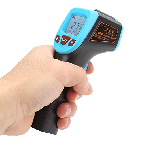 Temperaturmesspistole, Infrarot-Thermometer, Industriethermometer, mit LCD-Anzeige GM320S für die Oberfläche von Motorteilen für Heißwasserleitungen(Blau) Infrarot- und Laser-Thermometer von Hyuduo