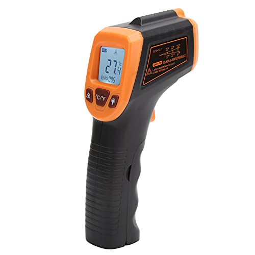 Temperaturmesspistole, Infrarot-Thermometer, Industriethermometer, mit LCD-Anzeige GM320S für die Oberfläche von Motorteilen für Heißwasserleitungen(Orange) Infrarot- und Laser-Thermometer von Hyuduo