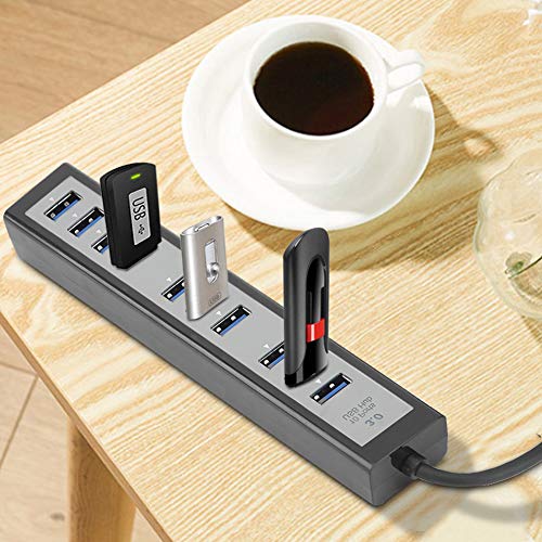 USB -Splitter, DC5V USB Hub, 10 Ports USB -zu USB -Adapter, USB3.0 -Splitteradapter Black für Kartenleser PC Mobile Digitalkamera, Multiporthub USB -Splitter, DC5V USB Hub, 10 Ports USB -zu USB -Adapter, USB3.0 -Splitteradapter Black für Kartenleser PC Mobile Digitalkamera, Multiporthub von Hyuduo