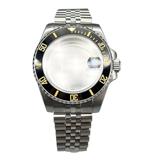 Hyuwdai 1 x 40 mm Herrenuhr NH35 NH36 Gehäuse Saphir-Edelstahlgehäuse modifiziertes mechanisches Gehäuse, NO.19, Transparent bottom von Hyuwdai