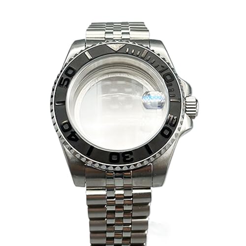 Hyuwdai 1 x 40 mm Herrenuhr NH35 NH36 Gehäuse Saphir-Edelstahlgehäuse modifiziertes mechanisches Gehäuse, Nr. 4, Dense bottom von Hyuwdai