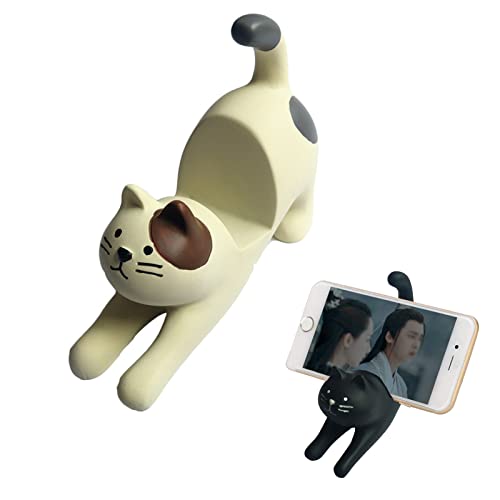 Hyxodjy Handys Halterungen Ständer Telefonhalter Handyhalter Handy-Ständer Funny Cat Holder Süßer Schwarzer Katze Universal-Handyhalter für den Schreibtisch,Tischdekoration Modellieren Zubehör von Hyxodjy