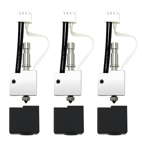 HzdaDeve 0.2MM 0.4MM 0.6MM Gehärtetes Hotend für Kobra S1 Combo Edelstahl Druckkopf Extruder Kit Hot End Heizblock Heizstab Thermistor Messing Düse für Anycubic Kobra S1/ACE Pro (3-Pack) von HzdaDeve