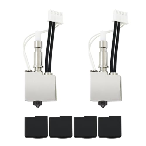 HzdaDeve 0.2MM 0.4MM gehärtetes Hotend für Kobra S1 Combo Edelstahl Druckkopf Extruder Kit Hot End Düse Heizstab 200K Thermistor mit 2PK Silikonabdeckung für Anycubic Kobra S1 Combo (2-Pack) von HzdaDeve
