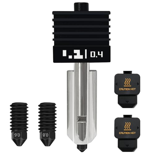 HzdaDeve 0.4MM Hotend für H2D Combo Druckkopf Upgrade Hochtemperatur gehärtete Stahldüse Hot End Kit Extruder Ersatz mit 1PCS Silikon Abdeckung Socke für Bambu Labor A1/A1 Mini von HzdaDeve